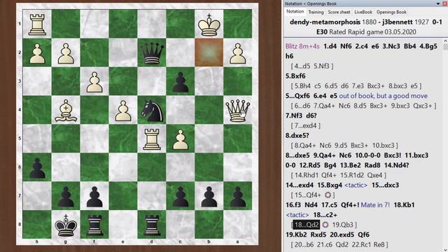Blitz chess postmortem #984: Nimzo-Indian defense - Leningrad variation