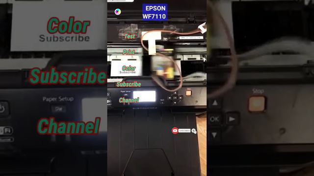Máy In Epson WF-7110 (p3) - Test Print Color Subscribe Channel @Phongprinter #shorts