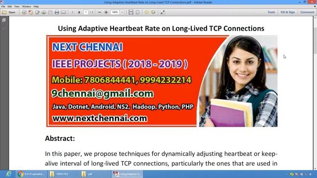 Using Adaptive Heartbeat Rate on Long Lived TCP Connections