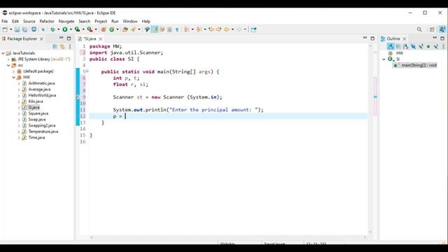 Simple Interest in Java| Calculating Simple Interest in Java| Eclipse IDE