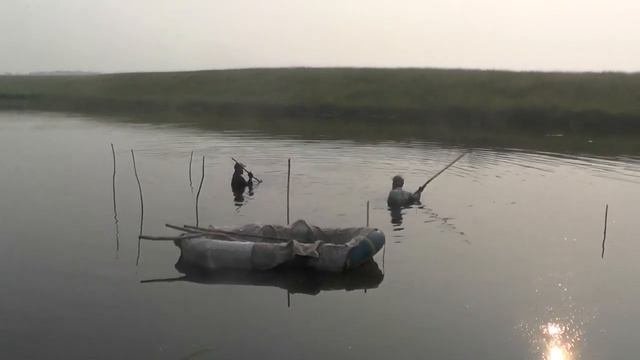 №1. Подводные работы.  Очистить дно отрожка у пруда.  22. 07. 2019