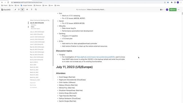 Velero Community Meeting - July 19, 2023
