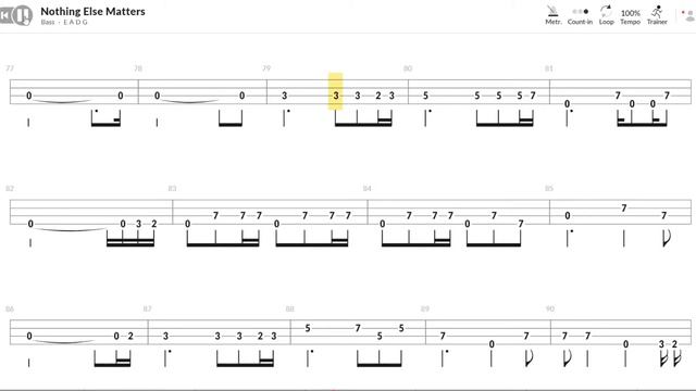 Metallica - Nothing Else Matters (Bass TAB)