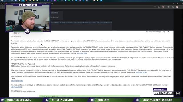 FFXIV Players getting BANNED for harassing @AsmonTV | Ginger Prime