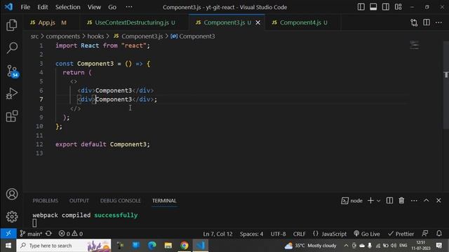 Part-68: useContext hooks method with destructuring in react js. like share subscribe reactjs