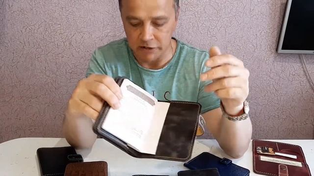 Портмоне для документов ручной работы из натуральной кожи
