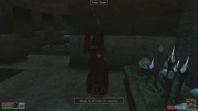 Morrowind: reaching level 9, wandering Vivec's Foreign Quarter; nonbinary playthrough part 60