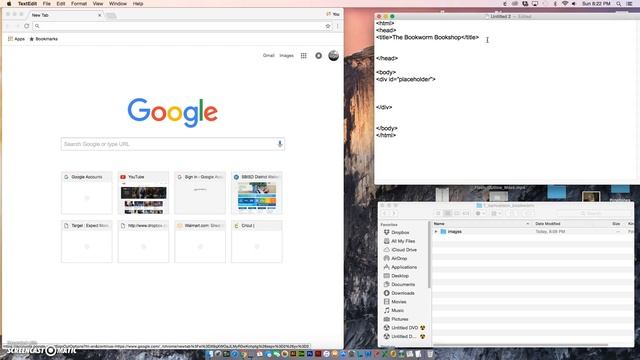 HTML template layout