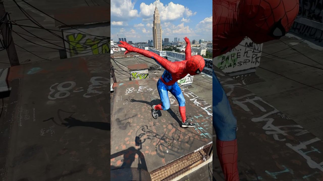 Spiderman on the roof