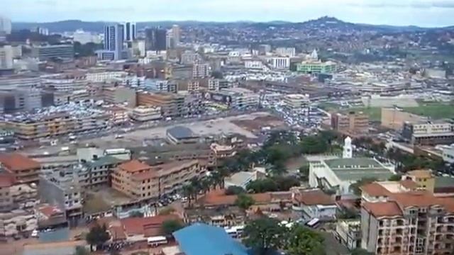 view of Kampala city centre  from Gadaffi Mosque