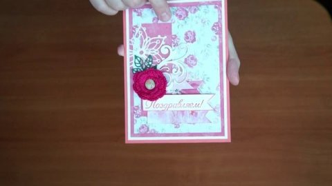 Скрапбукинг. Обзор женской открытки.