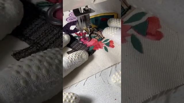 «Ангелочек» Аппликация. Art Quilting. Applique. Freemotion machine embroidery. (3-я сторона домика)