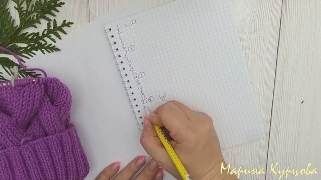 Шапка. Шапка косами. Коса из 18 петель.