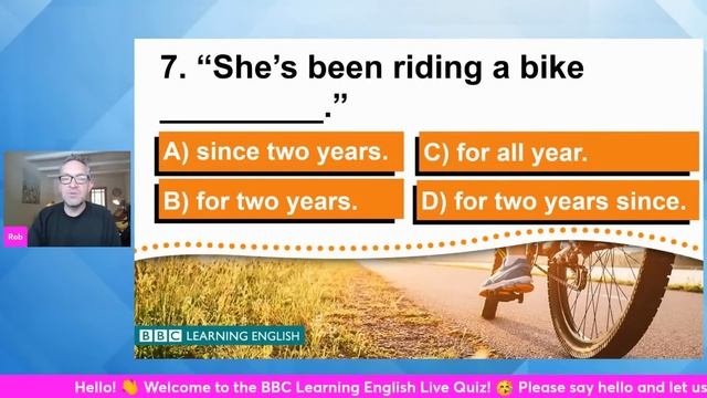 Live English Quiz 64 Cycling