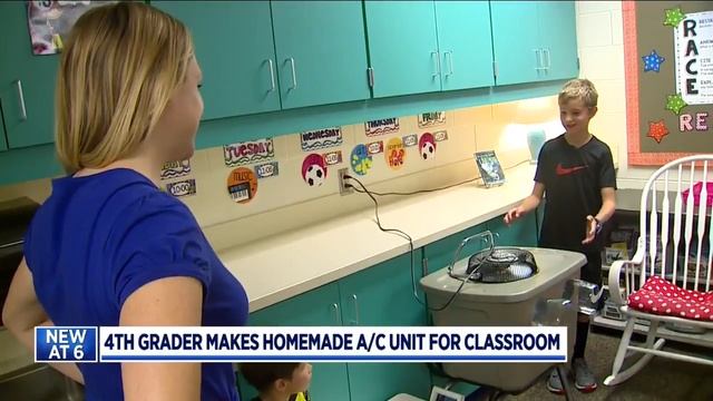 4th grader makes homemade a/c unit for classroom