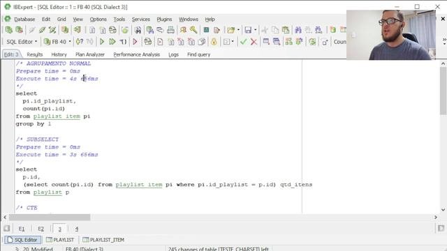 Comparativo de performance GROUP SUBSELECT TABELA DERIVADA E CTE