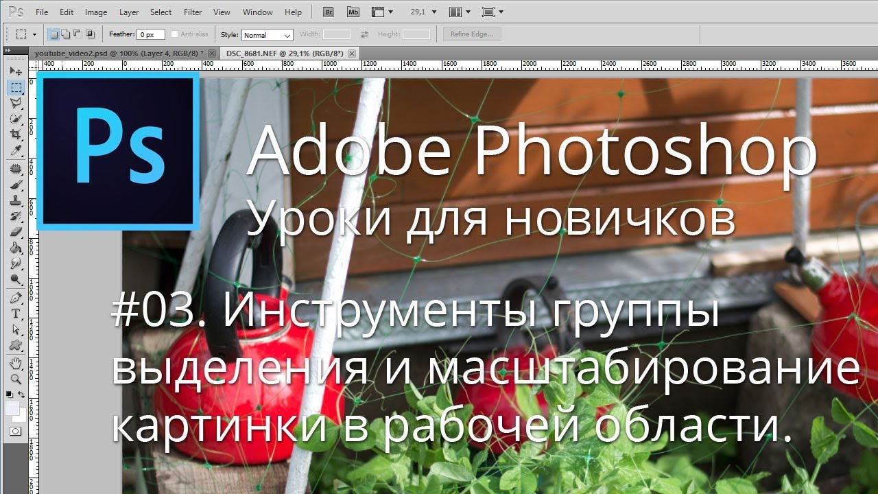 [03] Photoshop. Инструменты выделения и масштабирование картинки