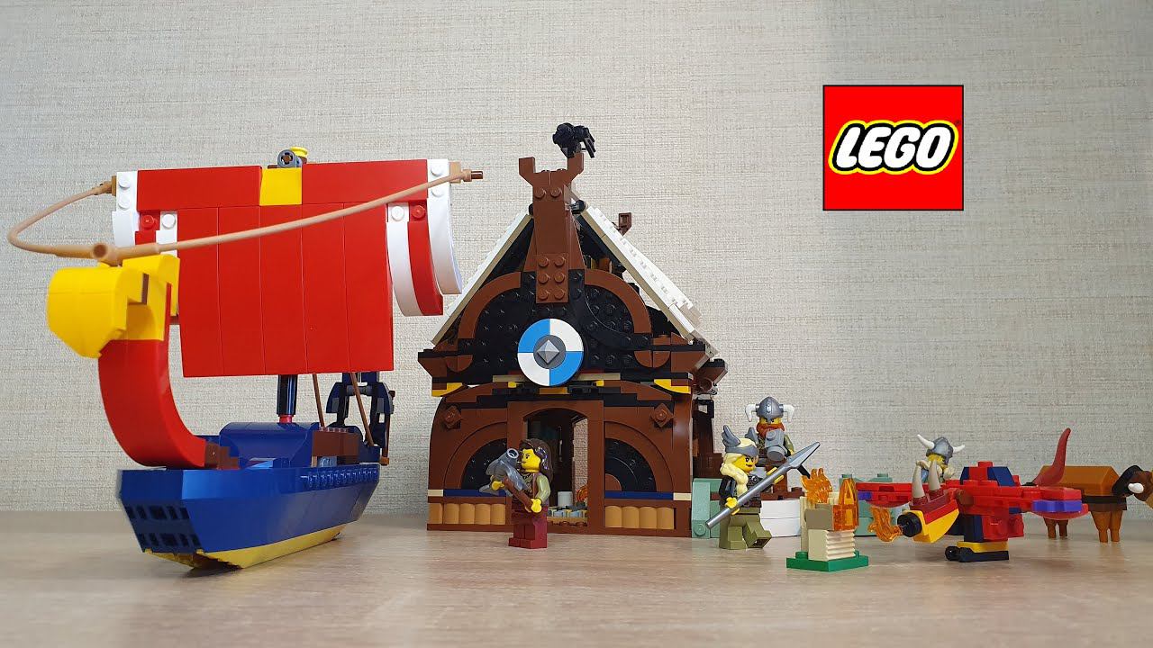 НАПАДЕНИЕ ДРАКОНА НА ДОБРОТНЫЙ ДОМ ВИКИНГОВ + САМОДЕЛКА [LEGO Creator 31132 Model B Обзор]