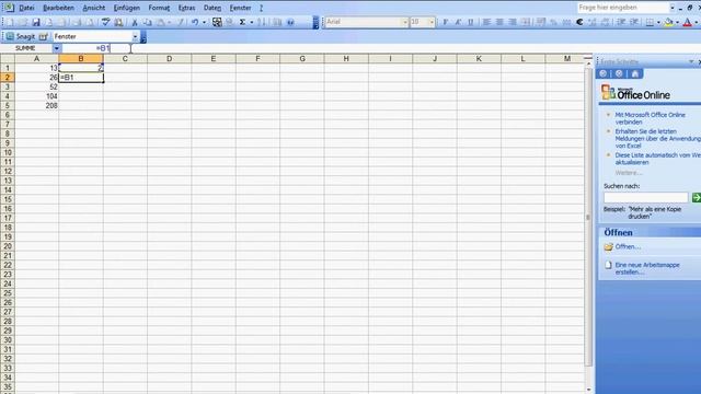 Excel 2003 - Formeln ziehen