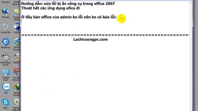 Sửa lỗi Office 2007 bị khóa, mờ thanh công cụ không sử dụng được