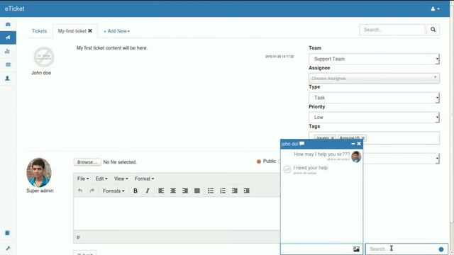 eTicket chat demo
