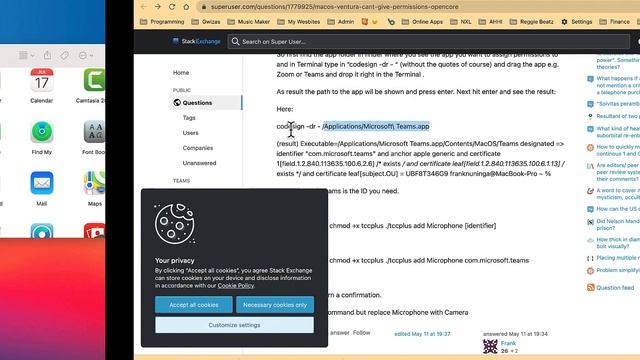 Fix App Permissions on Mac osx: Resolving Microphone and Camera Issues (Open core)