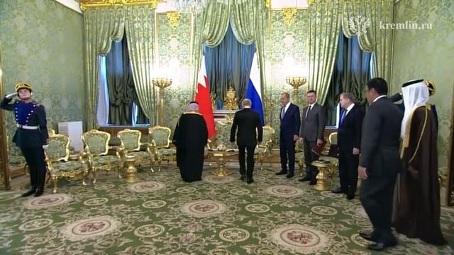 Переговоры Владимира Путина с Королём Бахрейна Хамадом Бен Исой Аль Халифой.