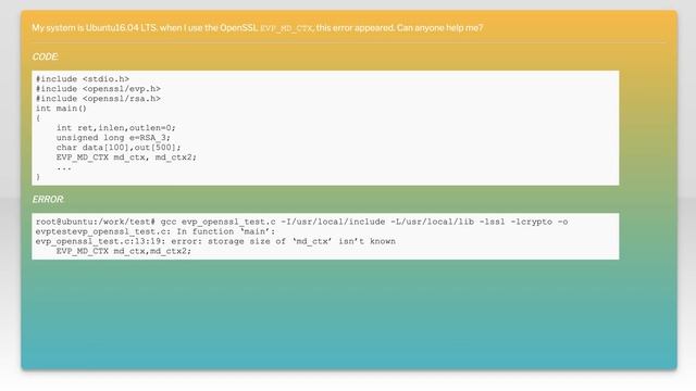 EVP_MD_CTX "error: storage size of ‘ctx’ isn’t known"