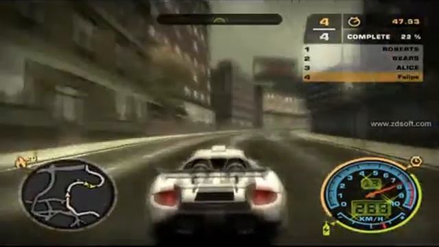 NFS MW Porsche carrera gt velocidade máxima 388 km