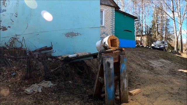 Изготовление скворечника из березового пня
