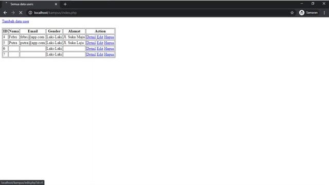 Selesai Mengikuti Tutorial CRUD PHP MYSQLi Procedural