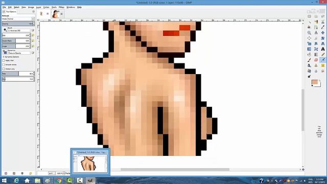 Pixel Art Tutorial Using GIMP (Make up, shadow inspired by Kendall Jenner)
