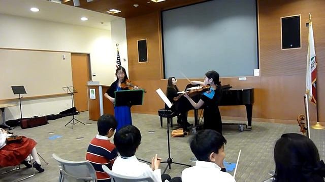 Annabel And Vienna Play Duet For 2 Violins, Praludium And Gavotte, Shostakovich