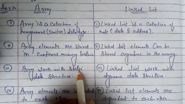 Difference between array and linked list | Array vs Linked list | #ask4help