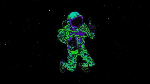 Неоновый Астронавт в Космосе | Neon Space Dude | RGB Astronaut - Живые Обои