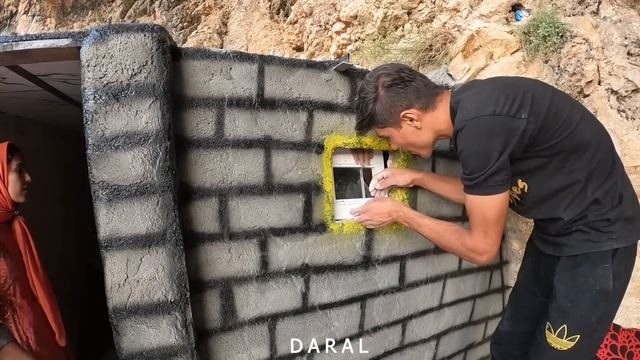 "Changing our space: Changing the room of Amir and his family with white plaster!"
