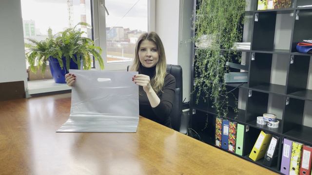 Серый пакет с вырубными ручками - купить в Москве в розницу от 1 упаковки | Магазин WebPack