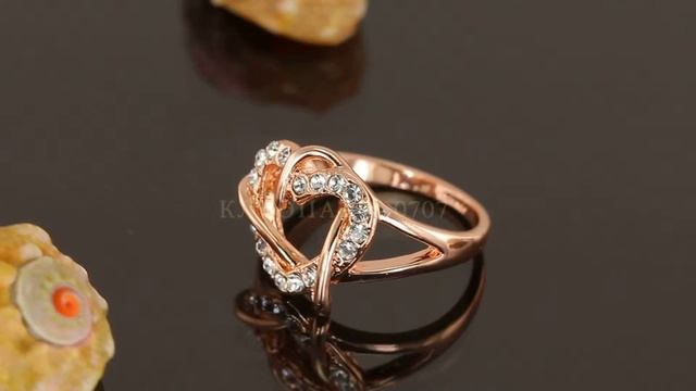 Серьги в форме сердца с кристаллами Swarovski, покрытые слоями золота