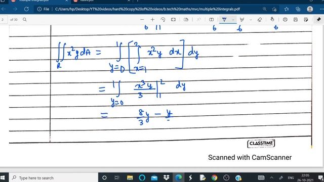 LECTURE#01:FUBINI's THEOREM: DOUBLE INTEGRAL OVER A RECTANGULAR REGION : EXAMPLES:  (IN HINDI)