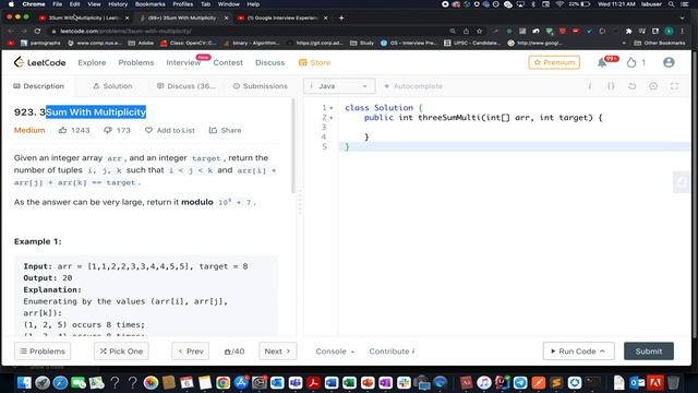 3Sum With Multiplicity | Leetcode 923 |Maps  ?? | Live coding session