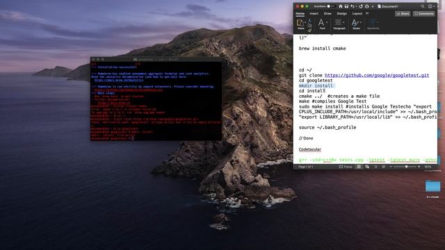 Gtest for MacOS