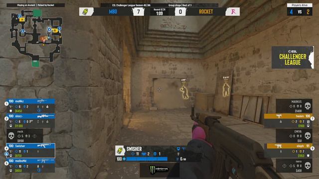 M80 vs. ROCKET - Map 1 [Ancient] - ESL Challenger League Season 46 NA