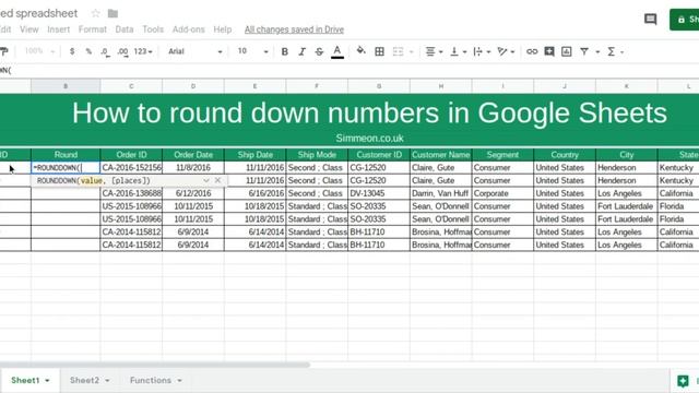 How To Round Down Numbers In Google Sheets