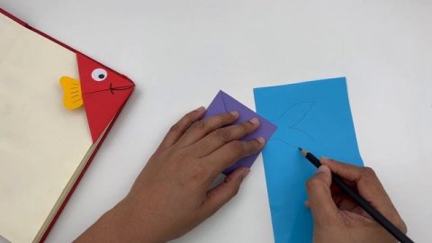 DIY Paper FISH Corner Bookmark!!! Paper Crafts For School / Origami Bookmark / Paper Craft New