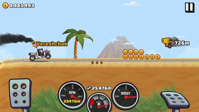 Hill Climb Racing 2 - 36097m BEACH on RACING TRUCK Walkthrough