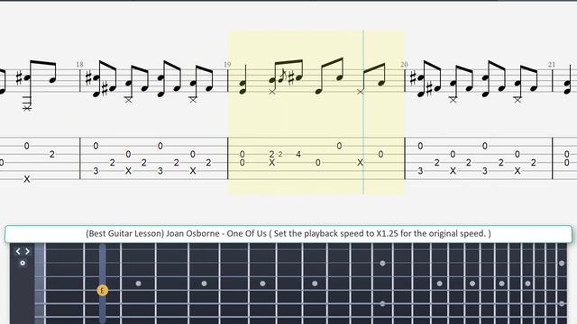 ( Best Guitar Lesson ) Joan Osborne - One Of Us ( slow speed for lesson )