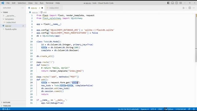 Python Flask Simple To Do - SQLAlchemy
