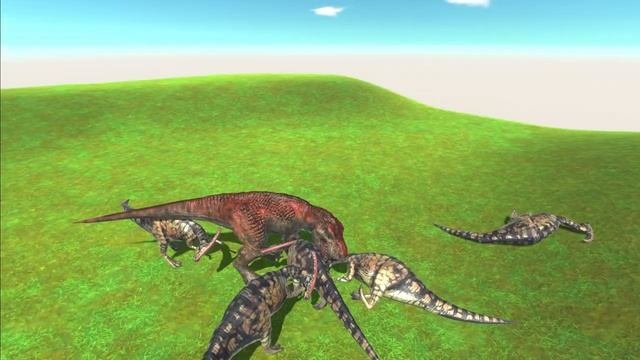 6 Parasaurolophus vs TRex _ Who will win Animal Revolt Battle Simulator