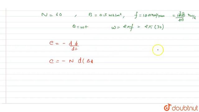 A rectangular coil of size `10 cm xx 20` cm has 60 turns. It is rotating about one of its diagonals
