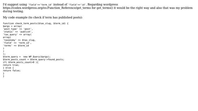 Wordpress: Check whether a custom taxonomy term has published posts? (3 Solutions!!)